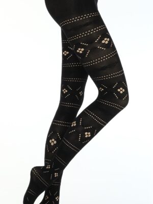 Hlačne nogavice z vzorcem 3D Mikrofibra 60 den (303)